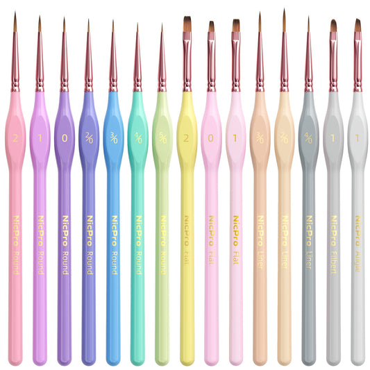 [Great Gift] Micro Fine Detail Paint Brush Set with 15pcs Brush &1pcs Case, Pastel Small Miniature Fine Tip Detail Brushes Kit for Acrylic Oil Watercolor, Craft, Models, Miniatures, Rock Painting, Paint By Numbers-Great Gift