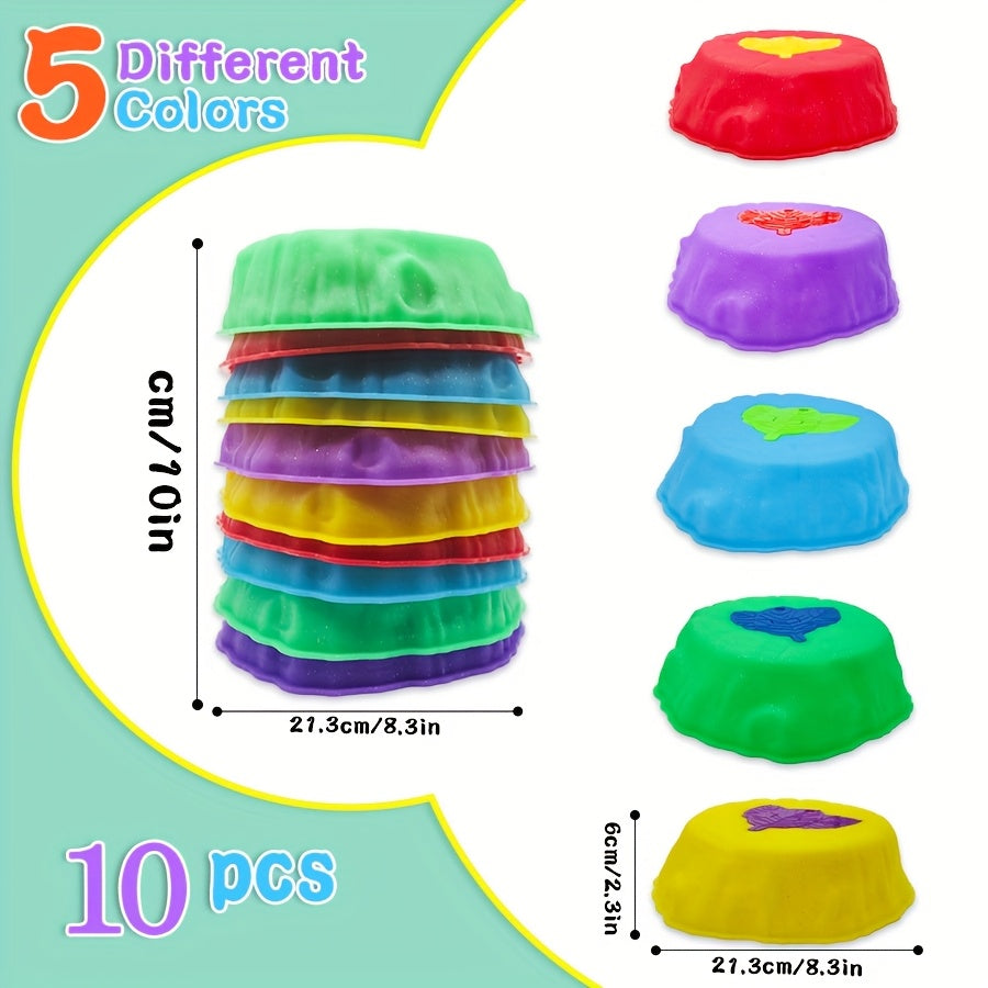 10pcs Light Up Stepping Stones - Kid Balance Training Sensory Toys, Coordination Stepping Stones Game Kit For Indoor & Outdoor. Suitable For Party Birthday Holiday Halloween Christmas Gifts