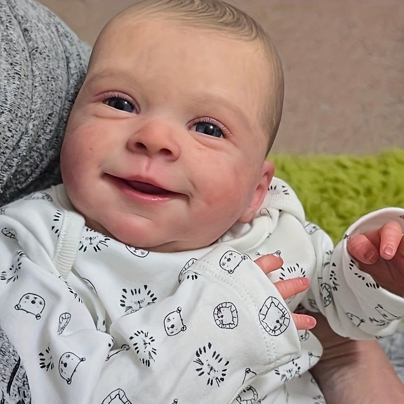 Newborn Baby Dolls-19 Inch/49 Cm Lifelike Reborn Doll With Soft Cloth Body, Hand-painted Realistic Smile Newborn Baby Doll For Birthday/Christmas Gifts