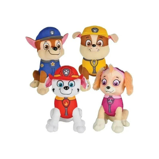 PAW PATROL Characters Set of 4 Marshall Chase Rubble Skye 8" Plush Stuffed Animal Toys