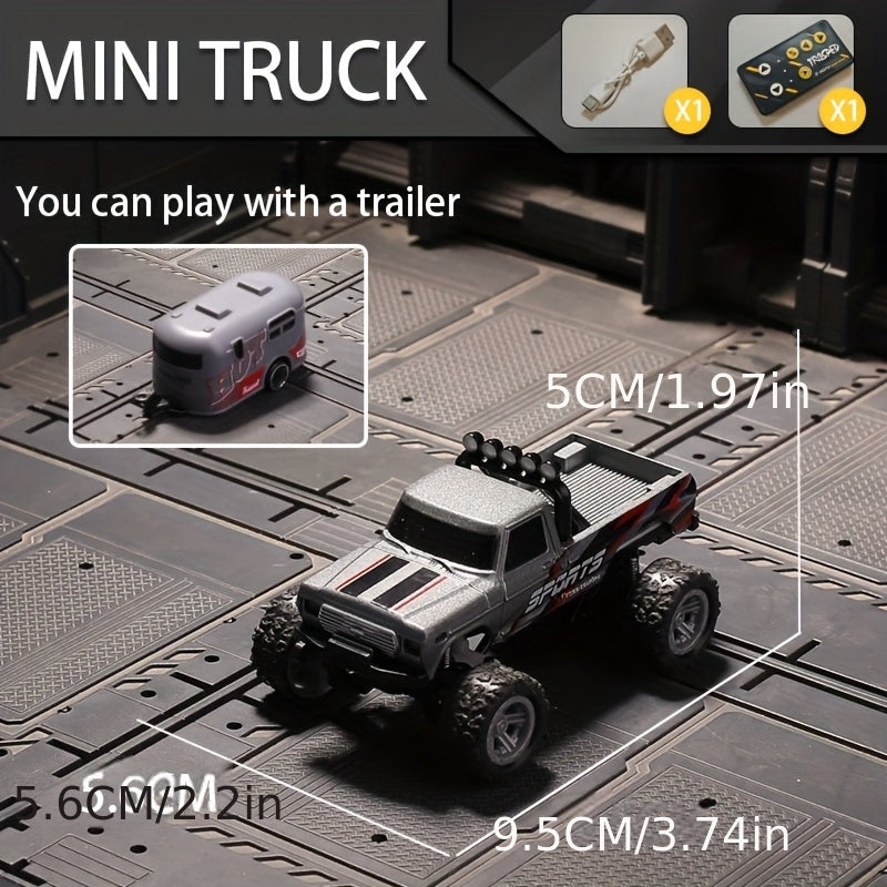 1:64 Alloy Mini Remote Control Car with Shock Absorbers, Off-Road Truck Toy, Gift for Boys, Birthday, Christmas, Halloween, New Year's Gift