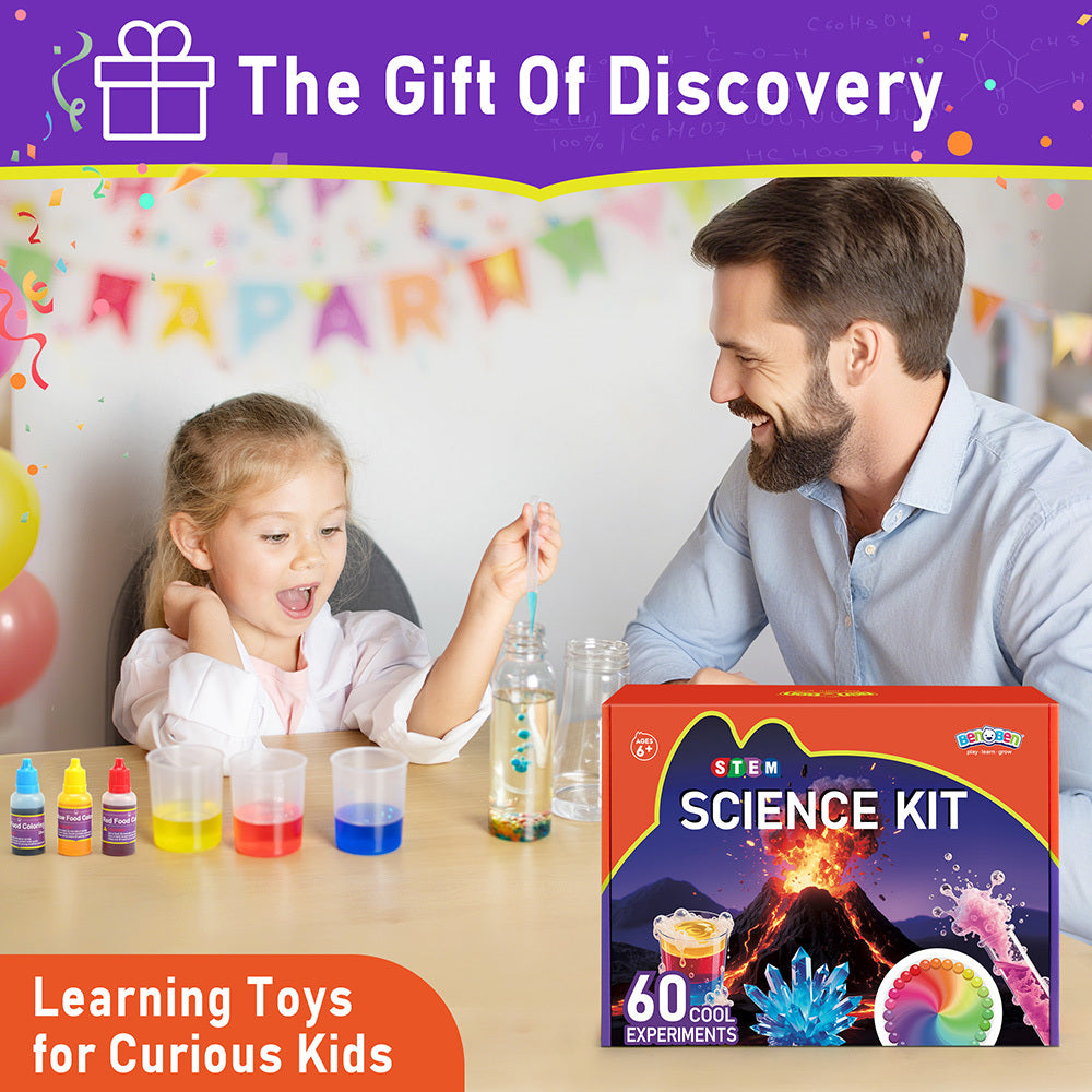 60 Experiments Science Kit for Kids Boys Girls Age 6 7 8 9 10 11 12, Educational Toy, STEM Toys, Learning Scientific Tools for Christmas Gift