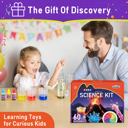 60 Experiments Science Kit for Kids Boys Girls Age 6 7 8 9 10 11 12, Educational Toy, STEM Toys, Learning Scientific Tools for Christmas Gift