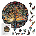 501 Wooden Jigsaw Puzzle Featuring The Tree of Life with Animals And Aliens, a Wooden Box Brain Teaser Game, Perfect for Room Decoration, Educational Supplies, Local Warehouse, And Gifts for Christmas And Halloween
