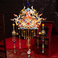 Elegant MU Small Phoenix Crown 3D Metal Puzzle - Vibrant Blue & Golden, Intricate Design with Beads & Tassels - Ideal Birthday or Christmas Gift for Boyfriend or Girlfriend