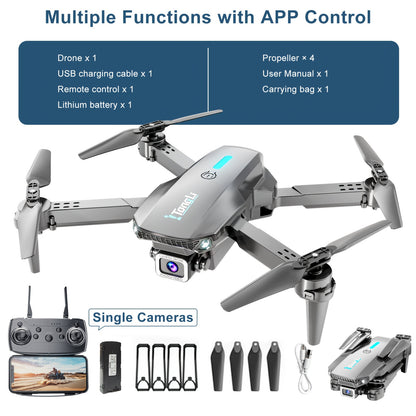 [HD Camera Drone] Tongli Upgraded Quadcopter Drone, Built-In HD Camera, Foldable Design, 3D Flips, USB-C Charging, Free Storage Bag Included, Beginner-Friendly, Aerial Photography Drone, Camera Drone For Vlogging, Outdoor Drone, Remote Control Drone