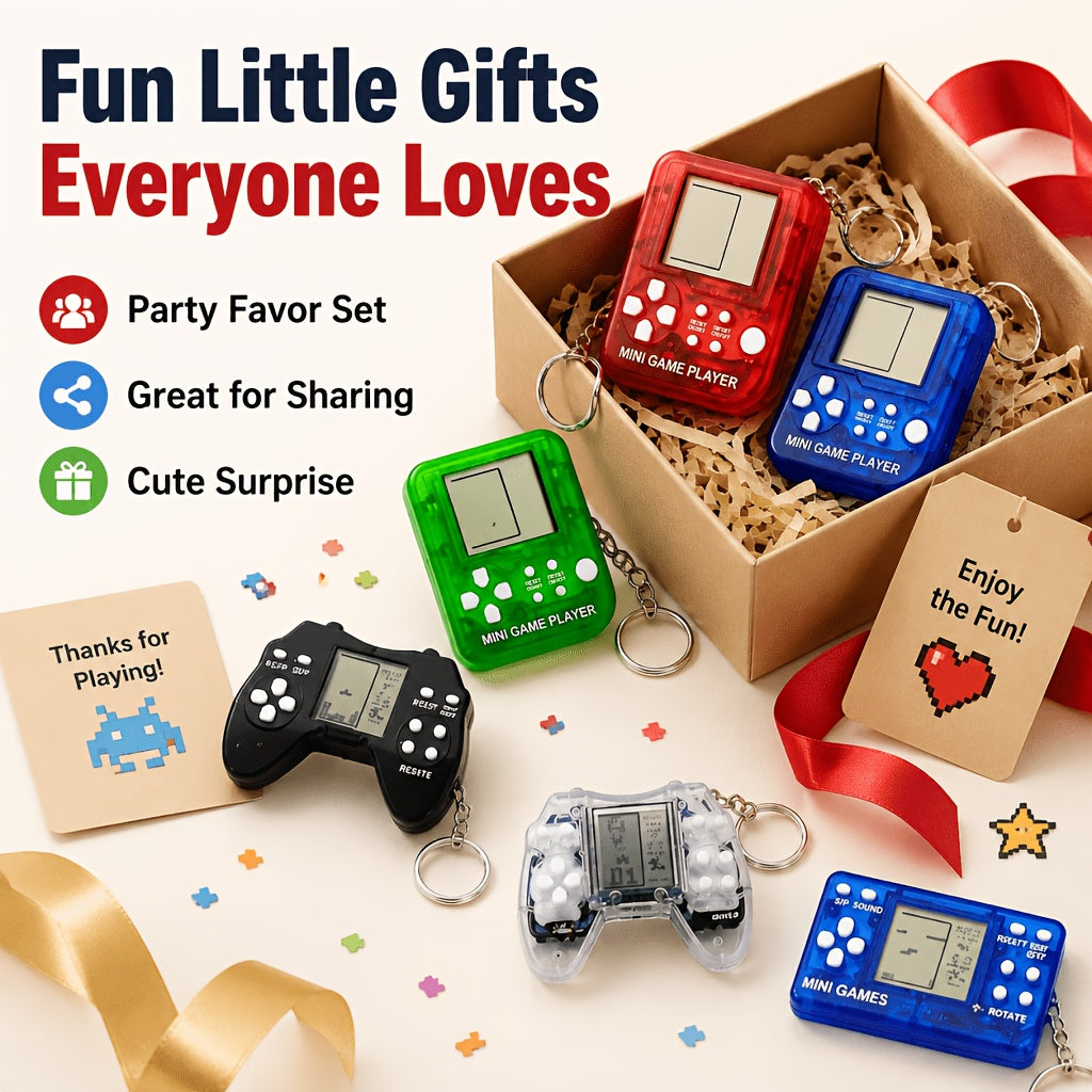 24/18/12/6pcs [Game Keychains] Mini Game Keychains | Video Game Party Favors for Kids, Boys' Birthday Supplies Gaming Party Favors Classroom Prizes Random Color