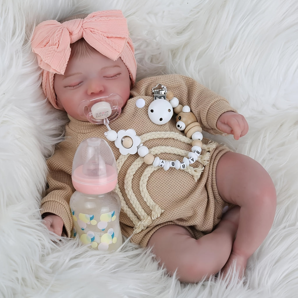 [Soft | Realistic] 20-Inch Soft & Realistic Lifelike Reborn Youngsters Girl Doll | Feeding Set, Realistic Sleeping Pose - Perfect for Youngsters 3+ | Safe & Cuddly Companion
