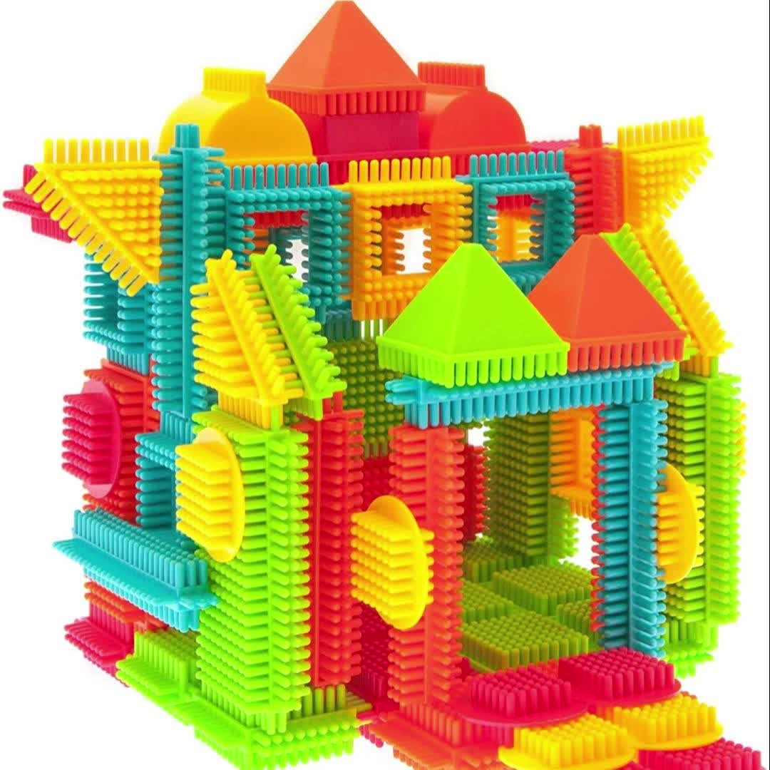 150pcs Hedgehog-Shaped Interlocking Building Block Set - Soft Interlocking Brush Blocks - Ideal Educational Learning Toy for Preschoolers and Children - Perfect Gift for Day, Holidays, and Birthdays