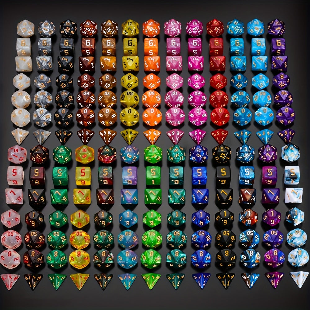 182pcs CiaraQ DND Dice Set Compatible for D&D RPG MTG - Complete Polyhedral Dice with Large Flannel Bag, D20 D12 D10 D8 D6 D4, Tabletop Game Dice Gift for Gamemasters, Great for Christmas & RPG Tabletop Games (182pcs)