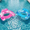 SYNCFUN Inflatable Pool Floats Adult, 2 Pack Pool Chairs with Cup Holders, Water Balloons, Blow up Floats Chair, Hammock Noodle Mat Leaves Design for Relaxing Summer Water Fun Swimming Party Beach