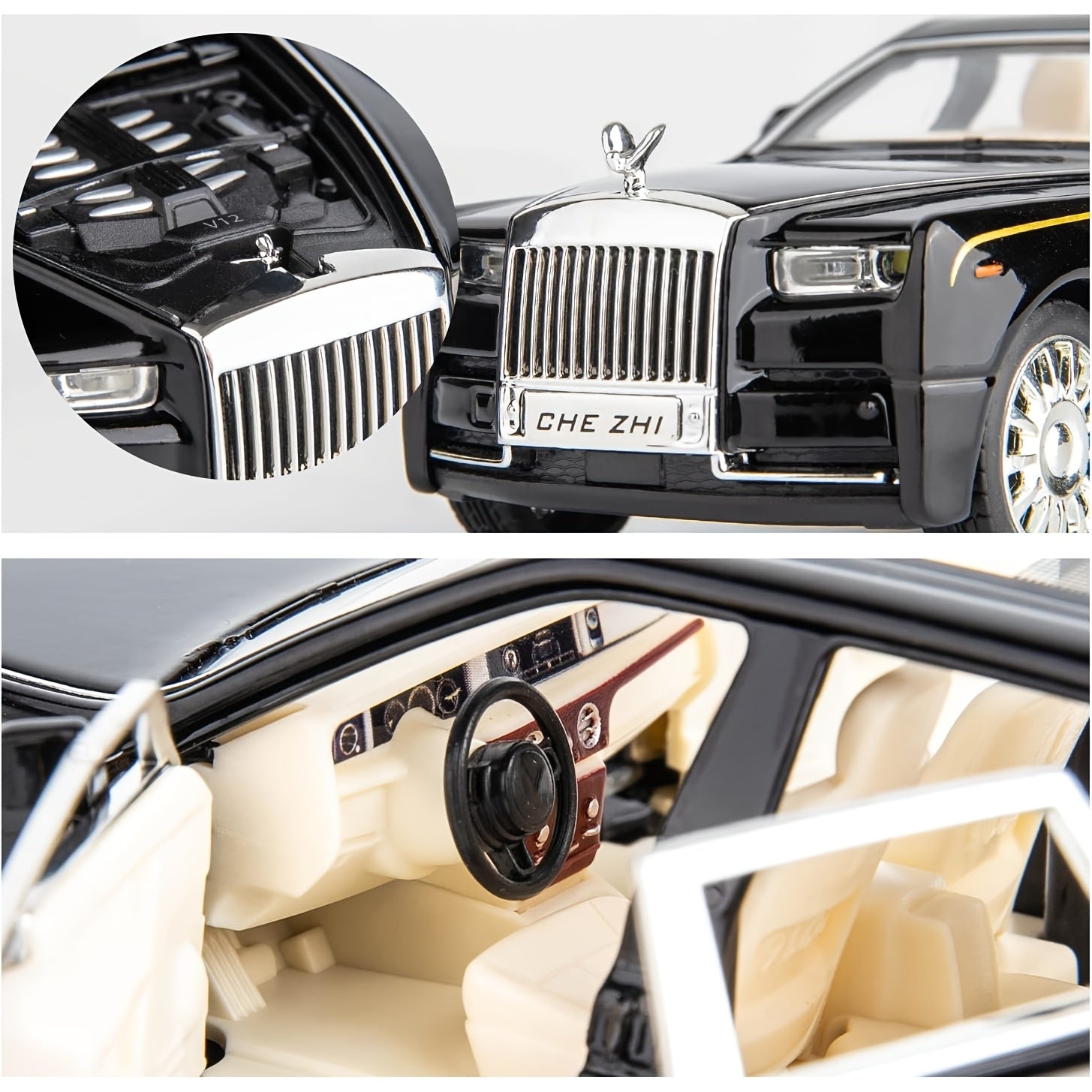 Collectible Car Model, Zinc Alloy with Display Base, Openable Doors Highly Detailed Static Decoration, Perfect Gift for Car Enthusiasts, for Home Desktop, Birthday Christmas