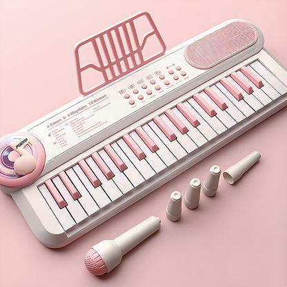 White Kids Electronic Keyboard Musical Toy, Multi-function Instrument, Beginner's Piano for Boys & Girls, Finger Music Playset, Ideal for Christmas, Halloween, Birthday Gift, USB Or AA Batteries (not Included)