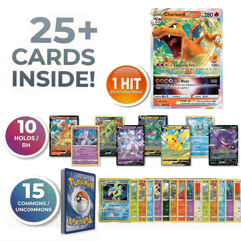 Ultra Rare Pokémon Starter Bundle | 25+ Pokémon Cards | 1x Ultra or Double Rares Guaranteed! | 10 Holos/Rares Included! | Perfect Gift for New Collectors!!