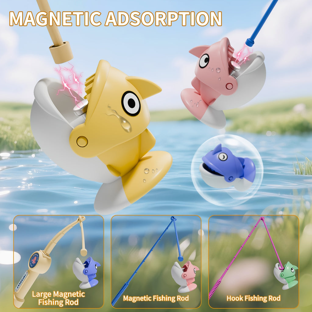 OCEAN 66pcs Magnetic Fishing Game for Kids Toys Boys Ages 3-5 4-6, Magnetic Fishing Toys with Fishing Rods, Birthday Gifts for 3 4 5 6 Year Old Boys Kids, Innovative Toys for Boys 3 to 5 Years 1-8 Players