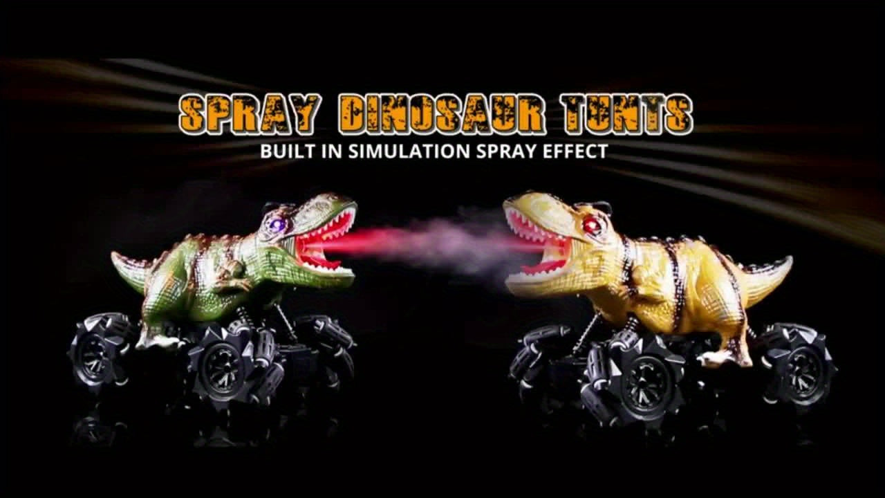 [Remote-Control Off-Road Monster Truck Toy] 2.4GHz 4WD All-terrain Remote-control Off-road Monster Truck Toy, Dinosaur Stunt Remote-control Car, Featuring An Ergonomic Handle, LED Lights, And Music Functions, Plus Large Tires with Superior Traction.