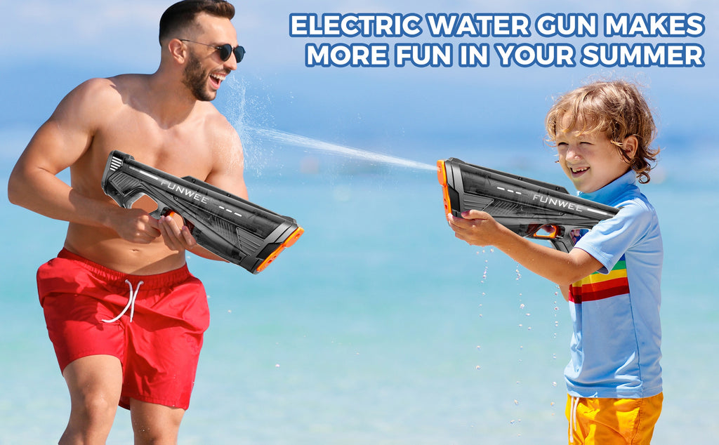 Auto-filling Electric Water Gun, Pulse Jet Water Gun, 28 Feet Long-range Fast Shooting Water Gun, USB Rechargeable Large-capacity Water Gun, Suitable for Children And Adults, Adult Water Gun Is Suitable for Swimming Pool Beach Backyard