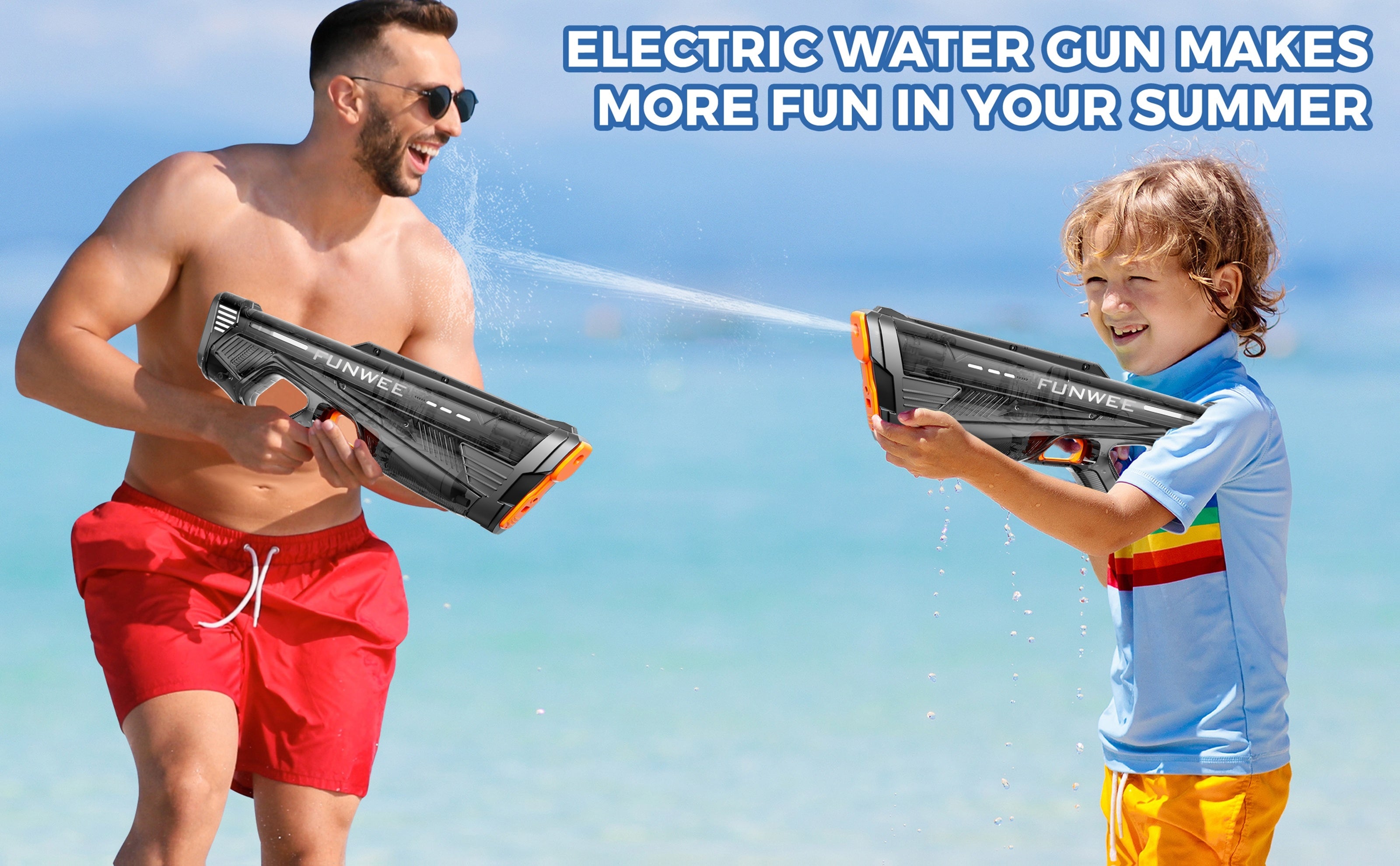 Auto-filling Electric Water Gun, Pulse Jet Water Gun, 28 Feet Long-range Fast Shooting Water Gun, USB Rechargeable Large-capacity Water Gun, Suitable for Children And Adults, Adult Water Gun Is Suitable for Swimming Pool Beach Backyard
