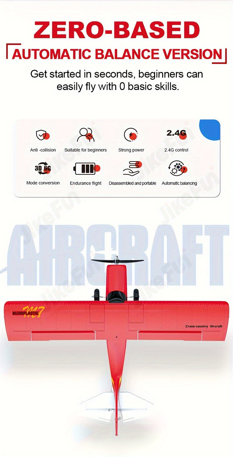 [Remote Control Airplane] M7 Off-Road RC Plane 6-Channel Brushless Remote Control Airplane Fixed Wing With 6-Axis Gyro 3D Stunts EPP Foam Aircraft Model Toys
