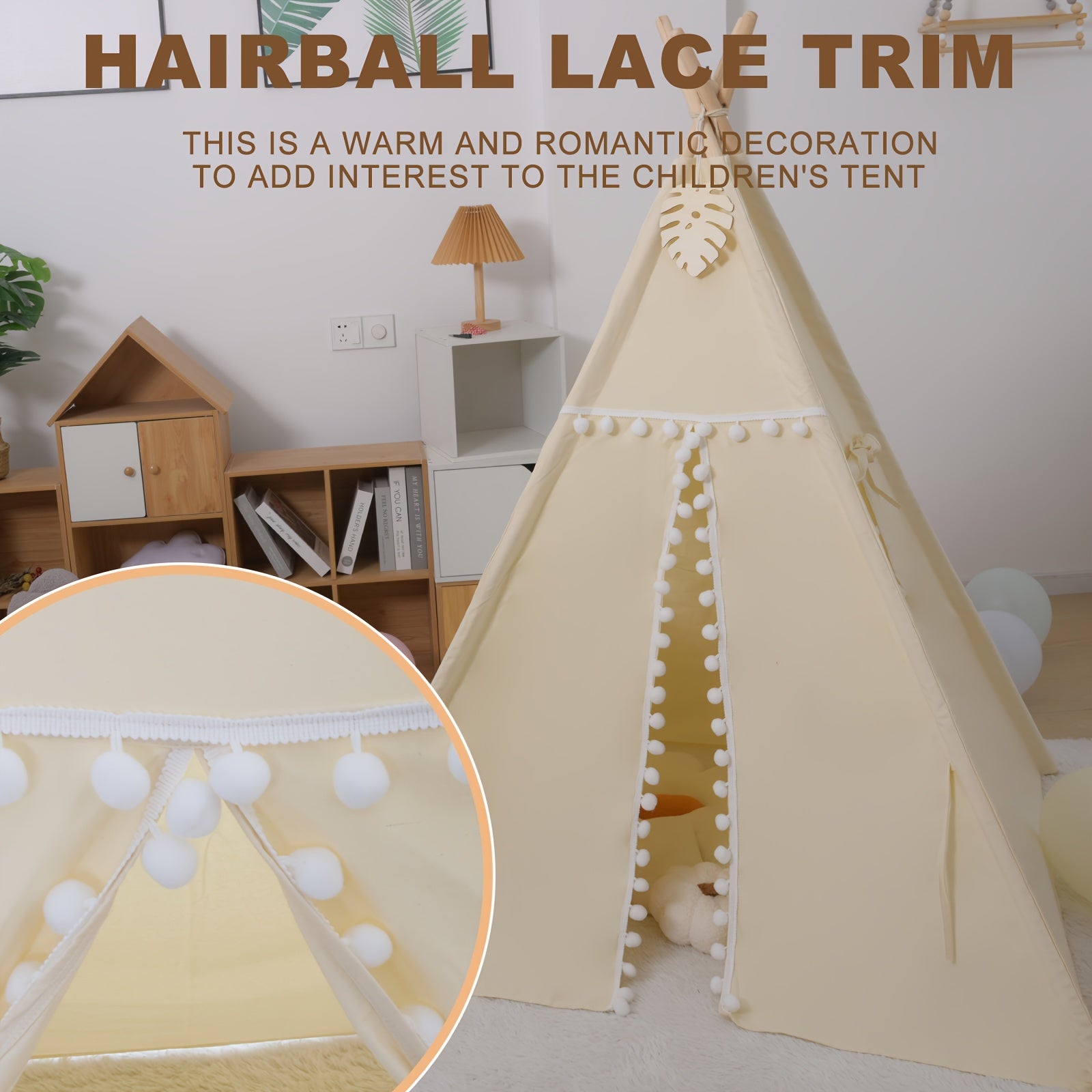 [Indoor Play Tent] A Play Tent Designed for Indoor Use, Resembling a Nordic-Style Conical House for Kids, Perfect for Both Boys And Girls. (Does Not Include a Bottom Pad)