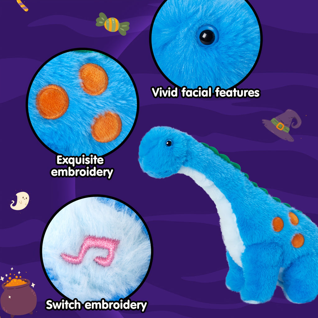 Musical Glowing Blue Dinosaur Plush Toy, Glow In The Dark Stuffed Animal, Mother's Day Gifts, Cute Soft Children's Playing Doll, Dinosaur Theme Birthday Gift Plush Toy for Kids Friends