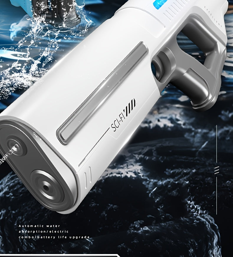 Auto-filling Electric Water Gun, Pulse Jet Water Gun with LED Light Show, 40-foot Long-range Fast Shooting Water Gun, USB Rechargeable Large-capacity Water Gun, Suitable for Children and Adults, Adult Water Gun Is Suitable for Swimming Pool Beach