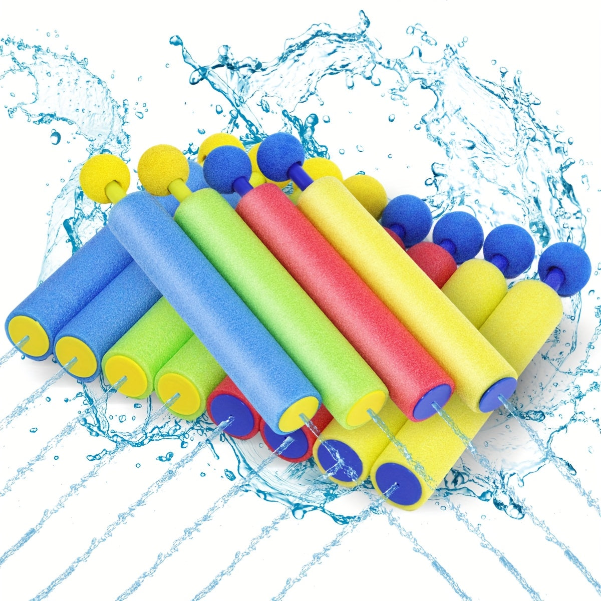 Water Gun, 6/12/18 Pack Water Soaker Blaster Guns, Colorful Foam Shaft Squirt Guns for Swimming Pool, Beach, Summer Party, Outdoor Water Activities, Summer Water Fighting Toys
