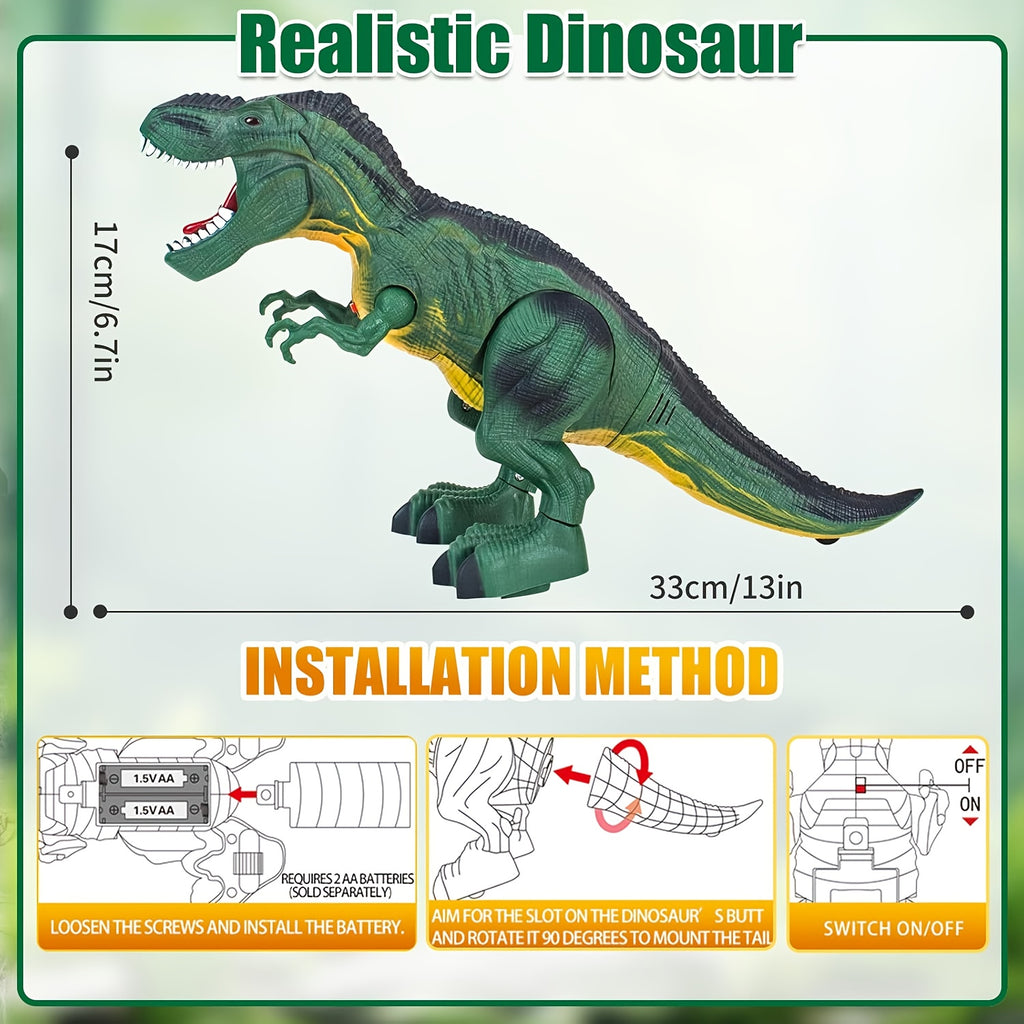 3pcs Electric Dinosaur Toy with Sound Light and Walking Effect, Boy Children's Toy Gift, Suitable for Children Aged 3 4 5 6 7, Interactive Movable Dinosaur Toy Set