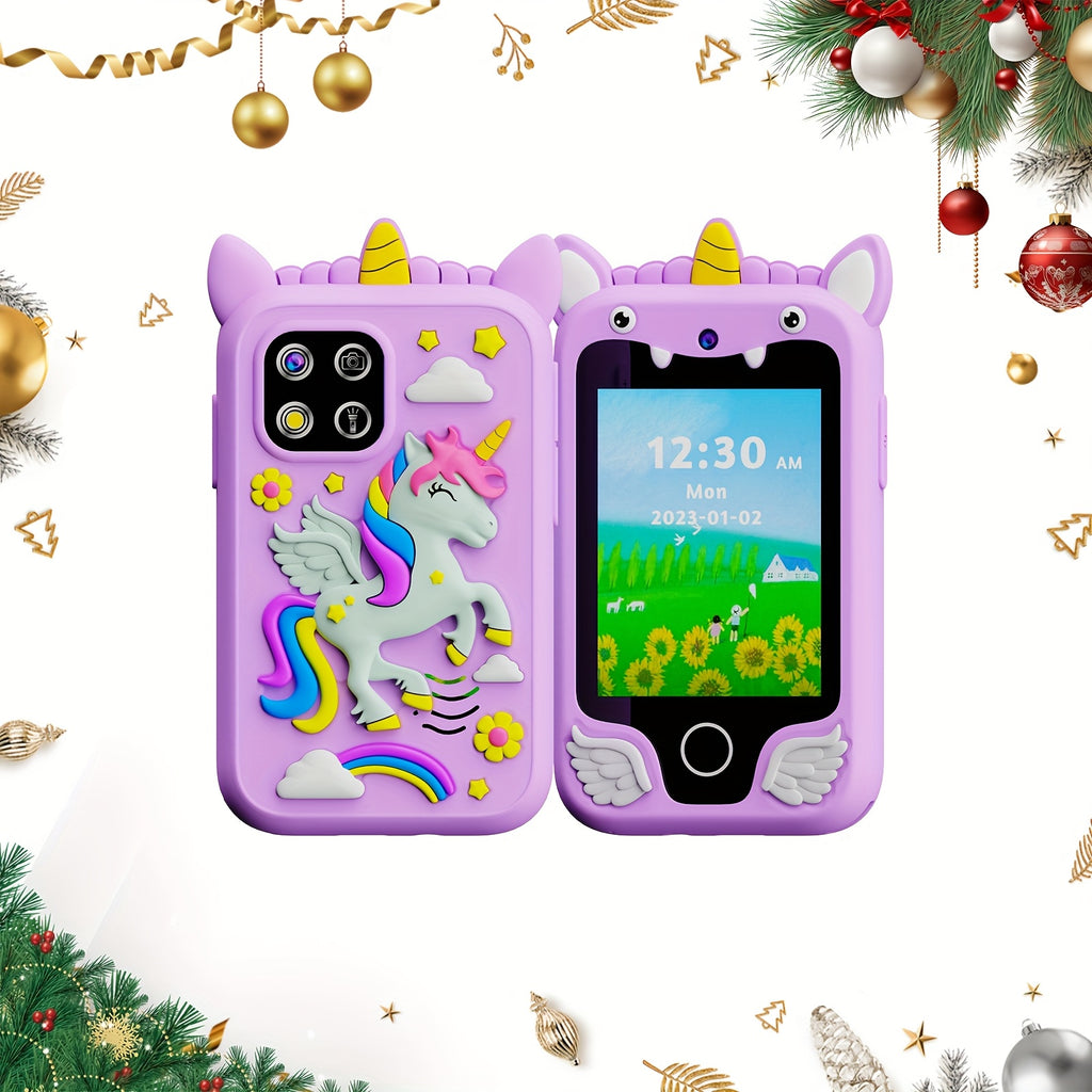 Kids Toy Smart Phone, Fun Explorer Phone with HD Touchscreen Dual Camera And 8GB Storage, Dinosaur Kids Play Phone Toy, Educational Travel Toy for Boys Girls 3-10, Birthday Halloween Christmas Gift