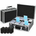 Card Brick Loading Aluminum Alloy Card Case with Key Lock - Vertical Four Rows, Black