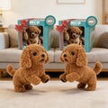 2 Cute Plush Simulation Machine Puppies, Realistically Reproducing The Soft And Cute Barking Sound Effects Of Puppies, Matched with Simulated Walking Movements, Soft And Slow Rebound Electronic Pet Toys, Odorless, Safe, No Shedding Of Fur