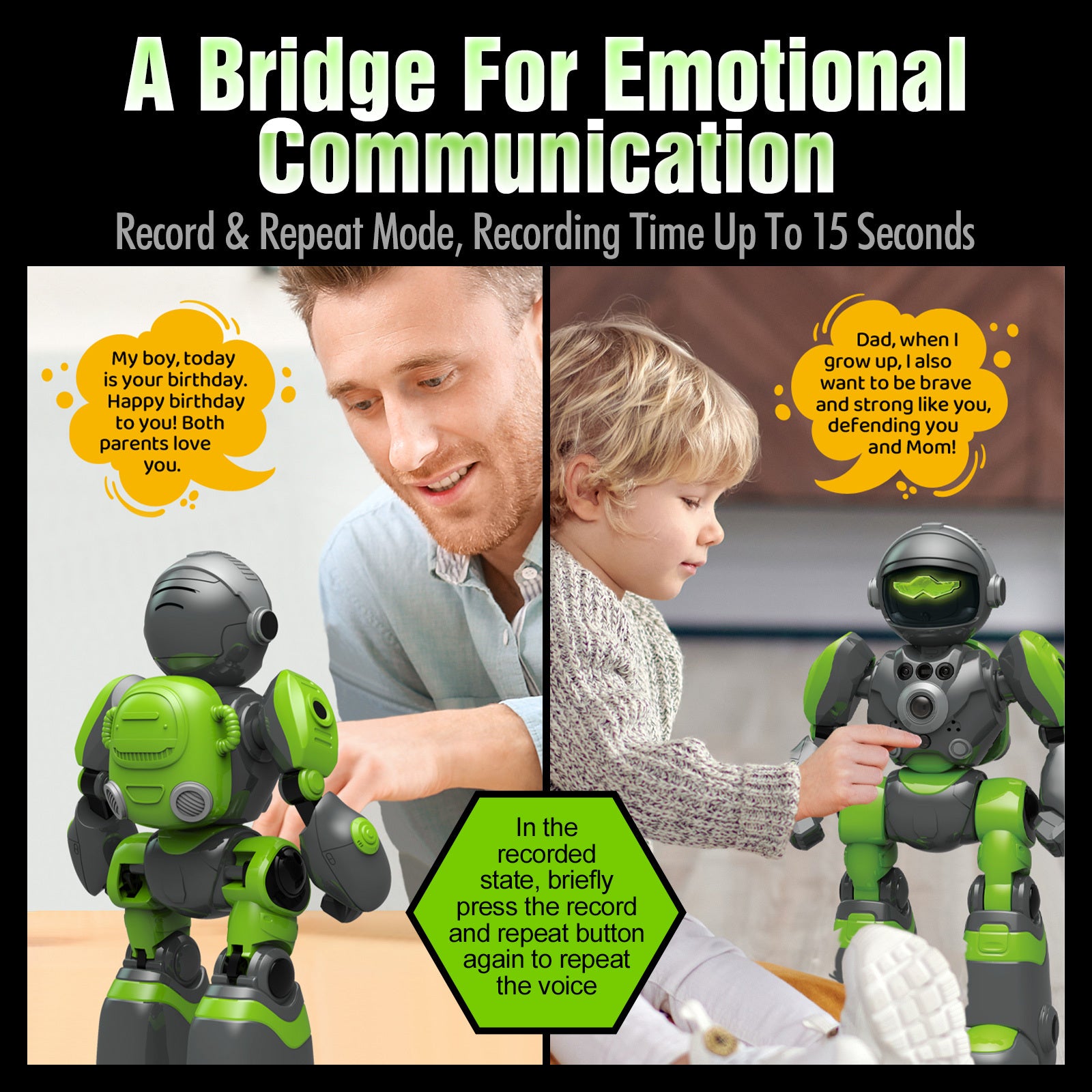Voice Control Robot Remote Control Robo Toys Infrared RC Robots with Gesture Control LED and Voice Interactive Intelligent Warriors as Gift for Kids