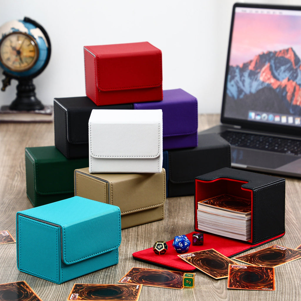 2026 10pcs Deck Game Card Box Magnetic Card Game Case For 100 Plus Gaming Storage Containers Compatible With MTG Deck Boxes, 10 Colors Match Day Fan Gear for Football and All Fans