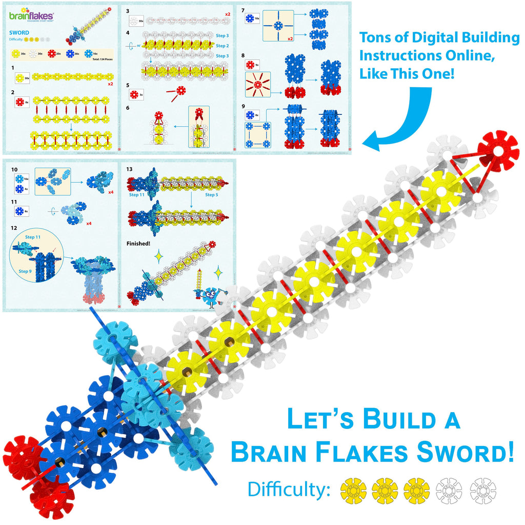 VIAHART Brain Flakes 500 Piece Interlocking Plastic Disc Set - A Creative and Educational Alternative to Building Blocks - Tested for Children's Safety - A Great STEM Toy for Both Boys and Girls!