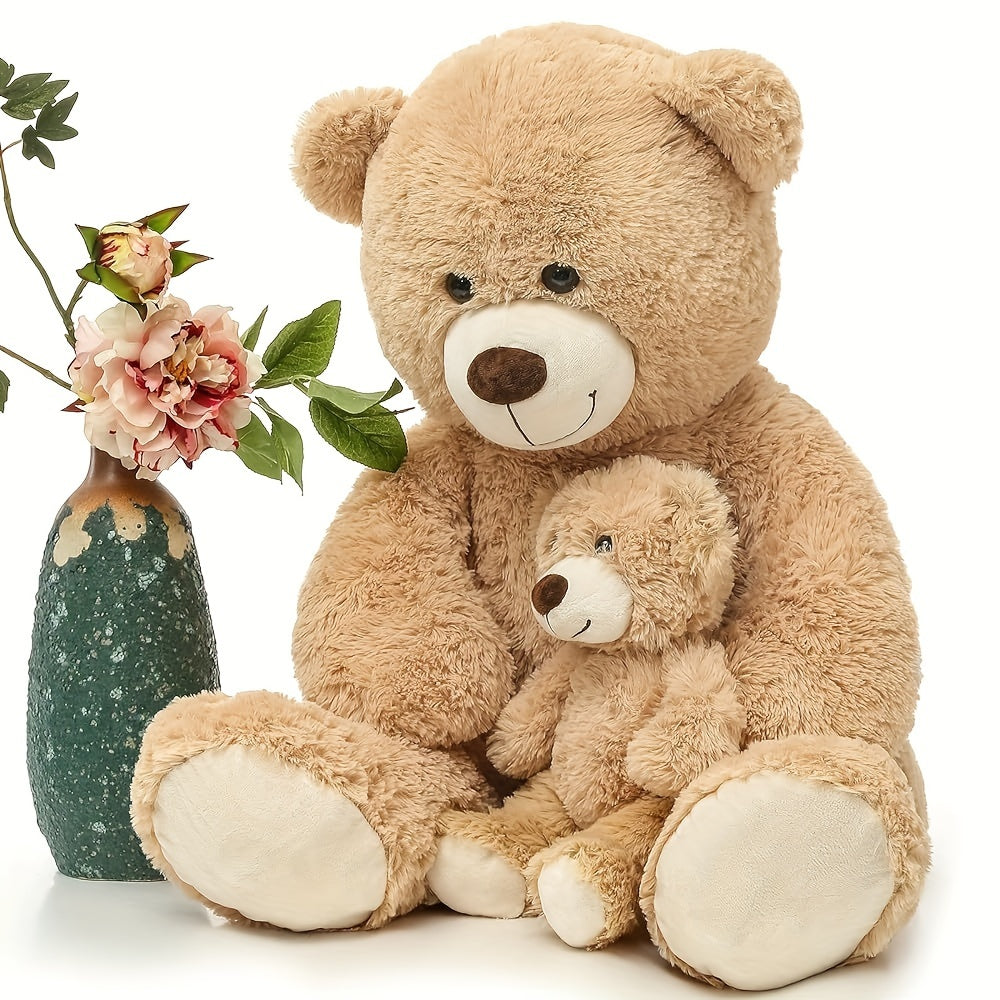 Giant Teddy Bear Stuffed Animal, Large Teddy Bear Mommy with Baby, Big Teddy Bear Stuffed Bear for Kids, Girlfriend On Mother's Day, Valentine, Christmas, Baby Shower, Light Brown