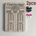 Crap Out Dice Score Board, Dice Game Fun Scoreboard, Crap Out Dice Board Score Sheet, Wooden Dice Game Fun Scoreboard(10 Inches)