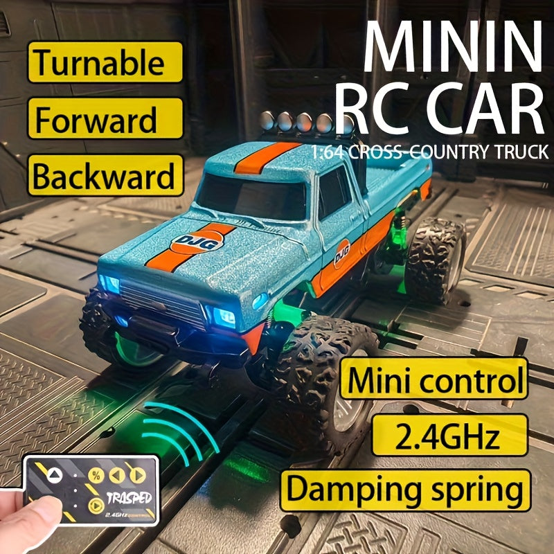 1:64 Alloy Mini Remote Control Car with Shock Absorbers, Off-Road Truck Toy, Gift for Boys, Birthday, Christmas, Halloween, New Year's Gift