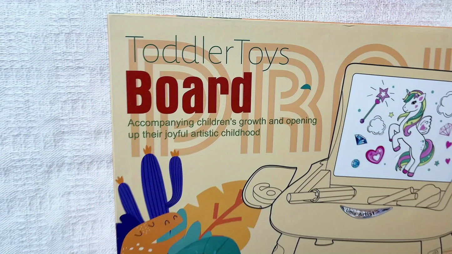 [Portable Toy Gift] Kids Magnetic Drawing Board, Double Sided Doodle Board Toy - with Teaching Supplies And Drawing Additions - Portable, Space Saving Design, Toy Gift for Boys And Girls