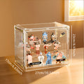 4 Tiers/ 3 Tiers Clear Display Case for Figures with 3/ 2 Adjustable Dividers, Acrylic Storage Organizers Box with Magnetic Door, Dust-Proof Showcase for Collectibles Action Figure