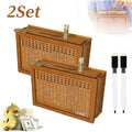 2 Sets - Wooden Savings Bank with Digital Counter, 7.87 X 5.7 Inches - Adult Savings Goal - Holds $10, 000 Coins - Ideal Gift for Friends - High Quality Wooden Savings Bank