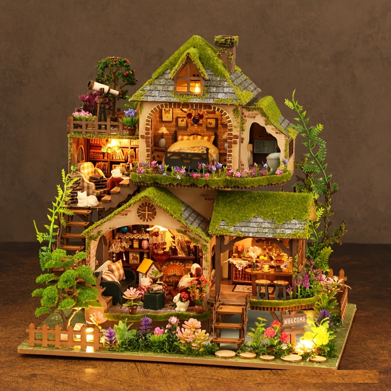 [Creative DIY Wooden Model] DIY Wooden Forest Hut Assembly Model Kit | Handmade Small House Home Decor - Creative Birthday, Christmas, Valentine's Day Gift for Adults