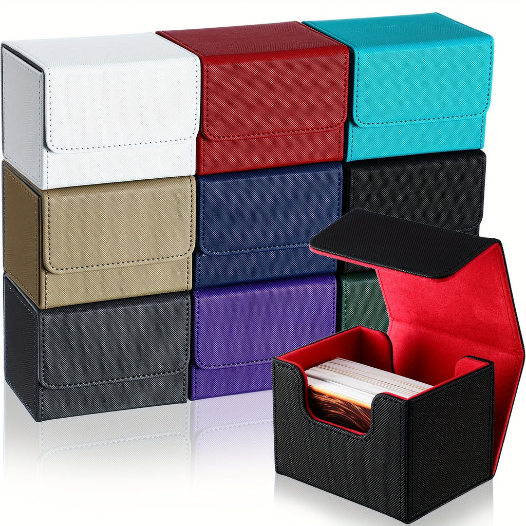 2026 10pcs Deck Game Card Box Magnetic Card Game Case For 100 Plus Gaming Storage Containers Compatible With MTG Deck Boxes, 10 Colors Match Day Fan Gear for Football and All Fans
