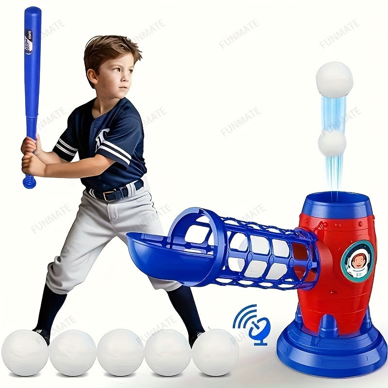 [Birthday Christmas Gifts] Fully Automatic Children's Baseball Machine, Plastic Baseball Toy Set, Including 10 Balls, Baseball Sports Training Equipment, Perfect Choice for Birthday And Christmas Gifts
