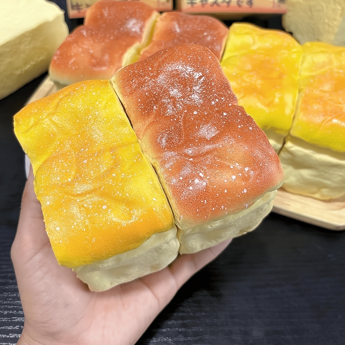 [Bread And Butter Set] 2pcs Slow-Rebound Bread And Butter Set - Custard Bread And Butter Stick, Soft As Real Bread Squeeze Toys, Non-Toxic Desk Decor with Creamy Scent, Cute And Squishy for Anxiety Relief