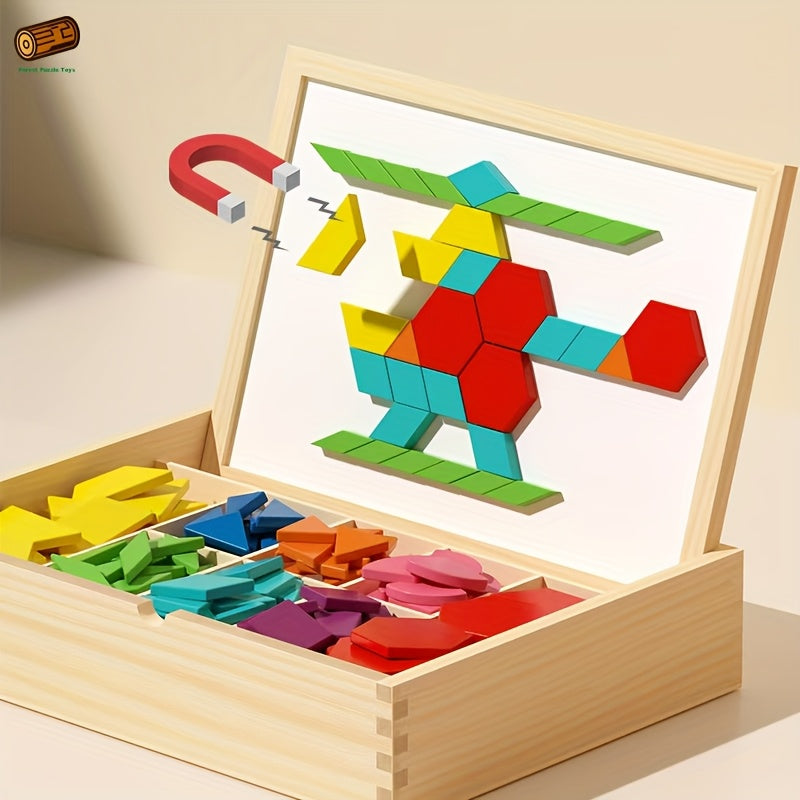 Creative Magnetic Wooden Puzzle, Jigsaw Puzzle Toys, Educational Interactive Educational Toys, Geometric Figures Cognitive Learning, Birthday Gifts, Holiday Gifts