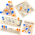 1-set/2-set Wooden Board Game, Luban Lock Including 5 Style Wooden Game Board And Plastic Pieces And Dice Puzzle Brain Games Set, Wooden Peg Games Assortment Kit Board Games Clearance