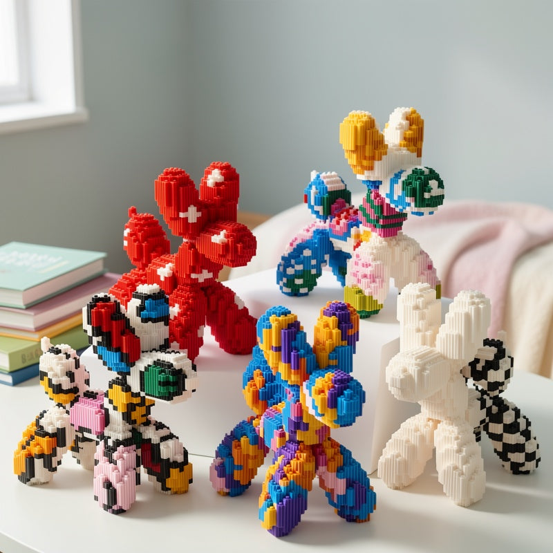 Creative Balloon Dog Building Blocks Set - Interlocking Building Blocks, Home Decor, Great for Holiday Gifts