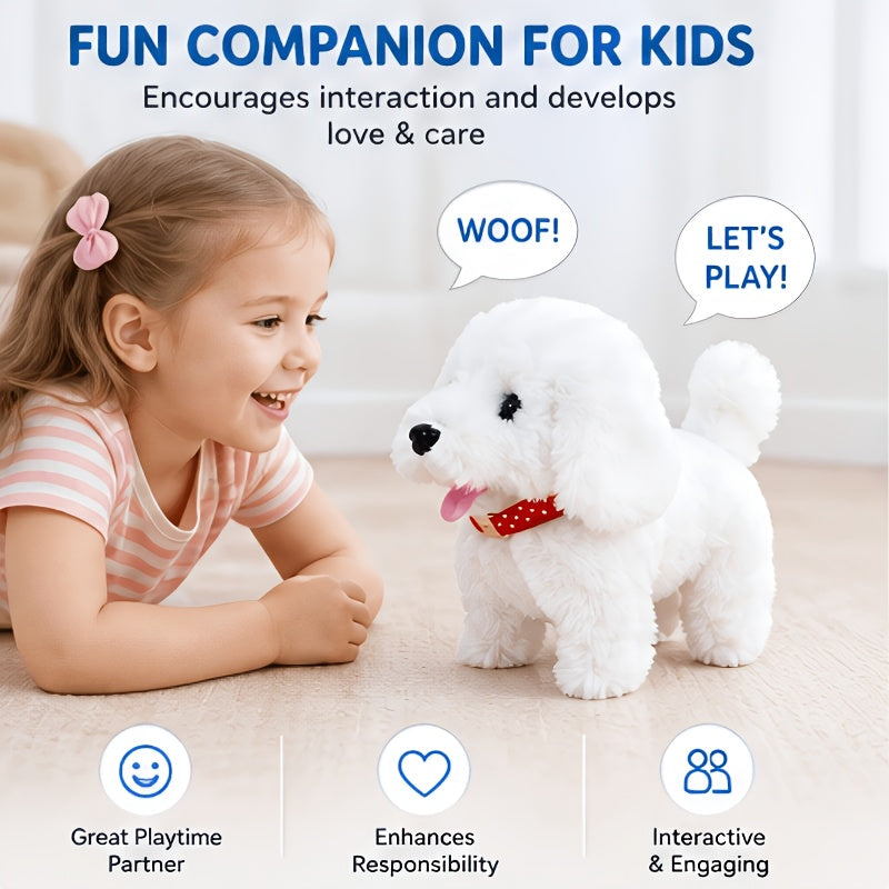 2026 New Realistic Robot Dog Toy, Interactive Plush Puppy, Walks, Barks And Wags Tail, Smart AI Electronic Pet Toy, Cute Stuffed Dog Gift for Boys & Girls, Birthday Halloween Christmas Gift