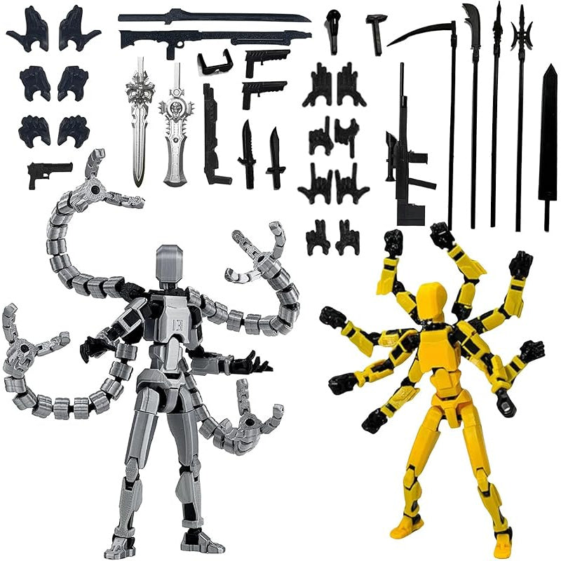 2pcs(Assembled) T13 Action Figure Set, 3D Printed Action Figures, 3D Printed Toy Figures, Desktop Ornaments, Collectible Decorations for Game Enthusiasts( 5.5inch)