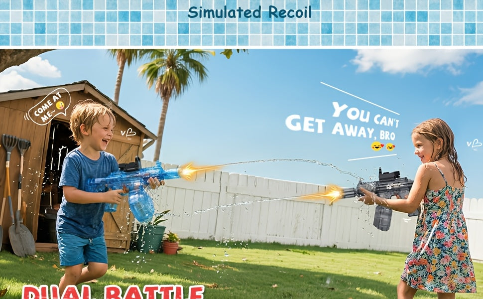 Electric Water Gun for Kids Ages 3-6, Auto Squirt Guns Toys, Large Tank with Sound & Light, Summer Outdoor Pool Beach Party Toys. Birthday Gifts for Boys Girls.